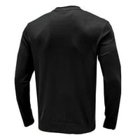 Kali_store džemper pulover muškarci muški klasični fit pamuk čvrsti džemper sa crnim crnim, s