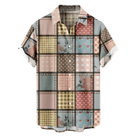 Havajska majica s kratkim rukavima za muškarce, Paisley Tribal Print Holiday Leasual Beach Tops Basic Fashion Vintage Streetwear unise casual gumb do pada havajske majice