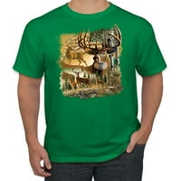 Divlji Bobby, jelena u planinama Patriotska američka zastava Lova životinja ljubavnika Muška grafička majica, Kelly, 4xl