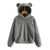 CDAR jesenski zimski ženski dugi rukav zečji duks za uho Plišane tople hoodie hoodie