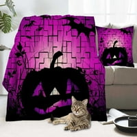 Halloween pokrivač s jastukom, fantastična pokrivačica za Halloween za spavaću sobu dnevni boravak Dorm Dekor, # 087,59x79 ''