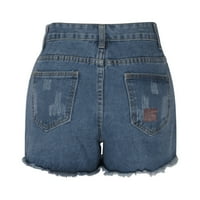Jsaierl jean kratke hlače Ženske kratke kratke hlače sa visokim strukom Right Streetwear Bermuda Jean Hrtver Hlače XL