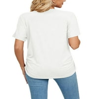 Avamo Women Majica Majica sa čvrstim bojama Kratki rukav Ljetni vrhovi Dame Comfy TEE PLAŽA Pulover