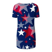 SAD Patriotic 4. jula Američka zastava Žene vrhunske nezavisnosti Dan za bluze za bluzu posada kratkih