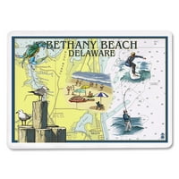 Bethany Beach, Delaware, nautički grafikon, preša fenjer, premium igračke kartice, kartonski paluba s jokerima, USA