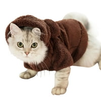 Yebay Halloween Puppyene Cat Plind Hoodie Crtani uzorak Pet Winter Outfit nošnje, smeđe