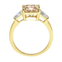 3CT jastuk s smeđim šampanjcima simulirani dijamant 14k žuto zlato egraviranje izjava godišnjica Angažovanje vjenčanog kamenog prstena veličine 4,5