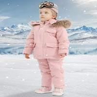 Dječja djevojaka djece down jakna zimski kaput sa kapuljačom + snežne bib hlače dječje dječake vjetrootporno