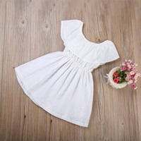 Dječji djevojke odjeća haljina ruffles van ramena bijela haljina od čipke Ljetna casual party haljina