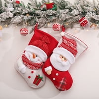 Shulemin božićne čarape pletene tkanine Santa Snowman čarape za čarape