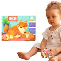 Lovehome Drvena crtana stereo memorija Spoznaj zagonetke rane edukativne igračke za djecu