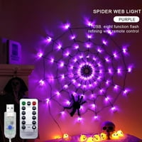 Halloween Dekoracije na otvorenom, LED 3. FT Spider Web sa ljubičastim svjetlima, osvijetljenim crnim