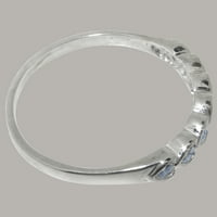 Britanci napravio je 18k bijelo zlato prirodne akvamarinske ženske vječne prstene - Opcije veličine