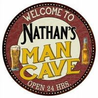 Nathan's Man Cave 14 Okrugli metalni znak Kuhinjski bar zidni dekor 100140035332