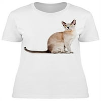 Gleda Burmese mačka majica žene -Image by Shutterstock, ženska velika