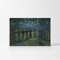 Smile Art Design Vincent Van Gogh zvjezdana noć preko Rhone, 1888- platna zidna umjetnost umjetnička djela klasična moderna umjetnička dnevna soba Dekor spa, spreman za vješanje izrađene u SAD - 19x28