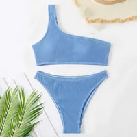 TAWOP kupaći kostim poklopca modne žene seksi solidna dva kupa kupanja plave veličine 8
