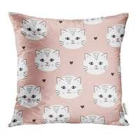 Šareno životinjsko pastel breskve ružičaste bijele mačke uzorak slatka miow obožava jastučni jastuk