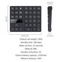 Moobody 2.4G bežični digitalni tasteri za tipkovnicu USB Numeric tastatura za punjenje tastatura za