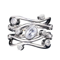 Duhgbne Elegantne dame vjenčani prsten nakit prsten bijeli dragulj bakreni prsten veličine 6-10