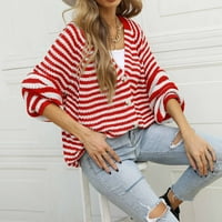 Odeerbi Cardigan Dukseri za žene Jesen Zimski džemperi Trendy Top odjeće Kaput s dugim rukavima Srednji dugoročni kaput crveni