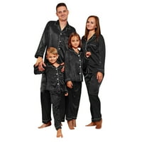 SIMU Usklađivanje porodice pidžama satena pidžama pj's solid porodica podudaranje pantalone za spavanje