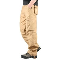 Leodye hlače za muškarce čišćenje muške teretne hlače Ležerne tanke više džepne ravno hlače na otvorenom