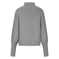 Prevelizirani džemperi za žene Trendy Ležerni čvrsti dugi rukav debeli pleteni pulover Crewneck džemper