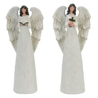 Savremeni domaći životni set bijelog božićnog anđela stoji ukras 16
