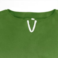 Haxmnou muns tunik Vintage majice čipka up majica bluza vrhovi tuničke prsluk cisterne vojske zelene