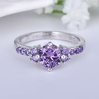 Ljubičasta Jewel Ring Srebrna Ženska prstena modni prsten za prstenje ljubičasti Jewel prsten za prste