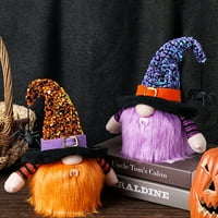 Svjetlosino bez like za lutku slatka tkanina blistala Halloween Gnome Desktop ukras za poklone