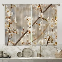 Goory Kuhinjske zavjese Luksuzni topper kratki panel Poluista dnevni boravak Dekor zavjese moderni cvjetni