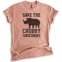 Spremite majicu Chubby Unicorns, unise ženska muska košulja, smiješna jednorošna majica, rinoceros tee,