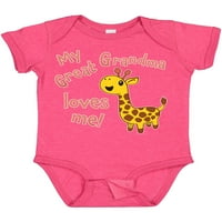 Inktastic moja velika baka voli - slatka Giraffe poklon baby boy ili baby girl bodysuit